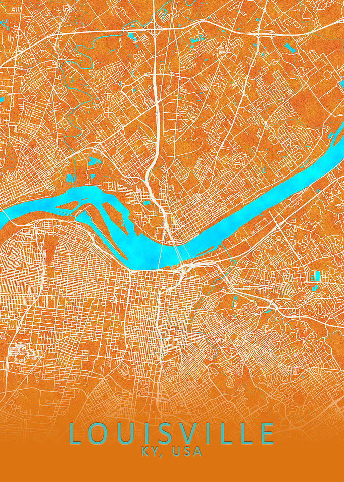 Louisville KY USA City Map