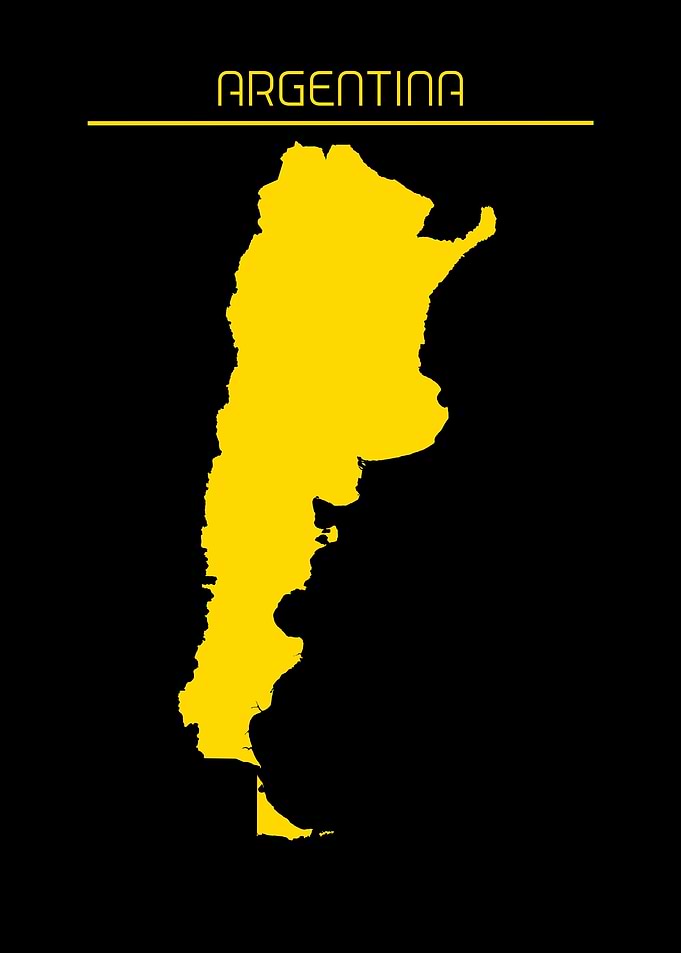 Argentina Map Gold