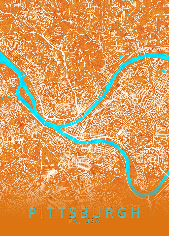 Pittsburgh PA USA City Map