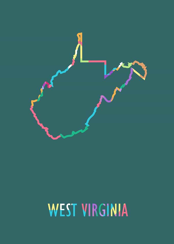 West Virginia Map Green Bg