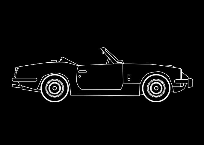 Old Sports Car Outline