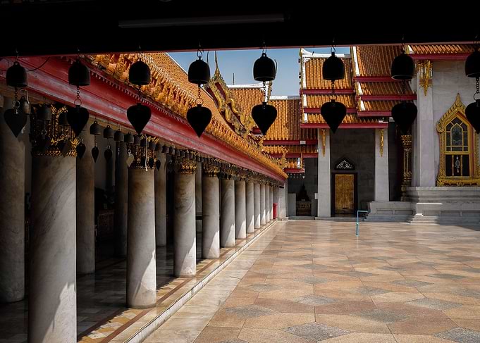 Inside the marble temple