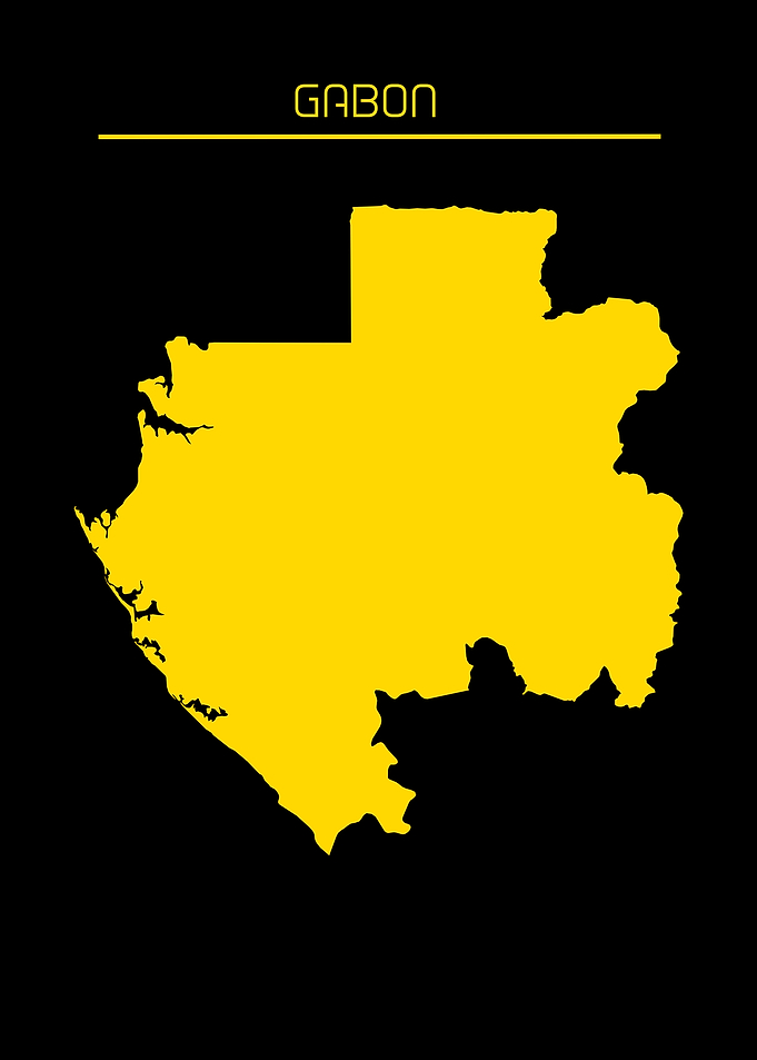 Gabon Map Gold