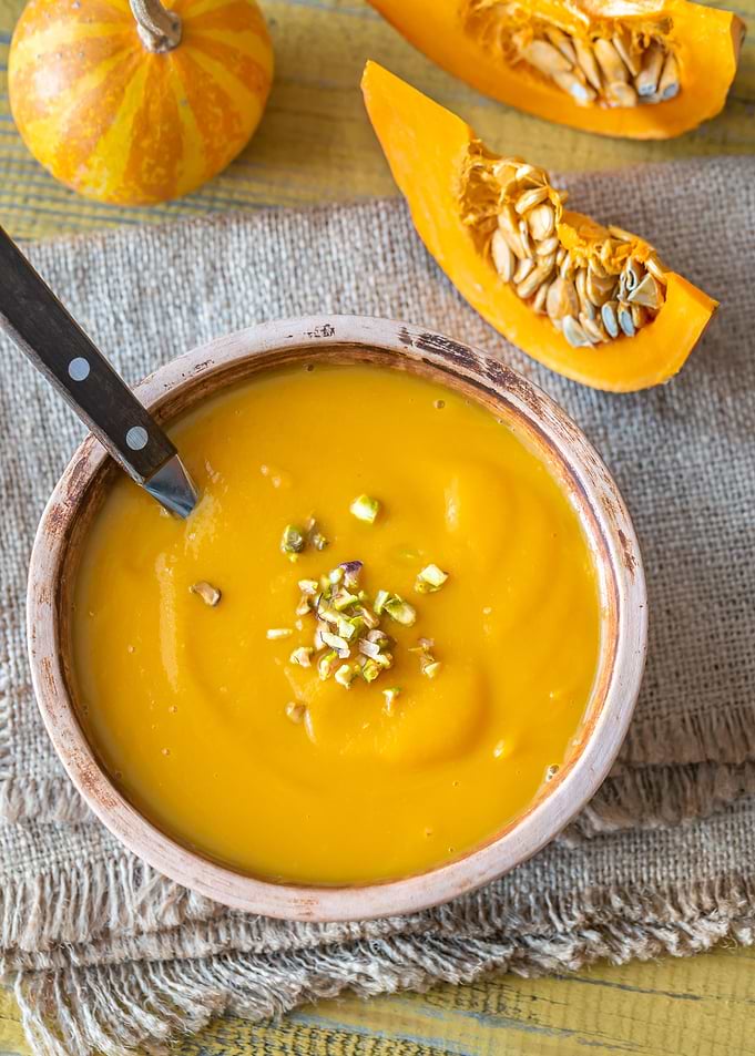 Bowl of pumpkin soup