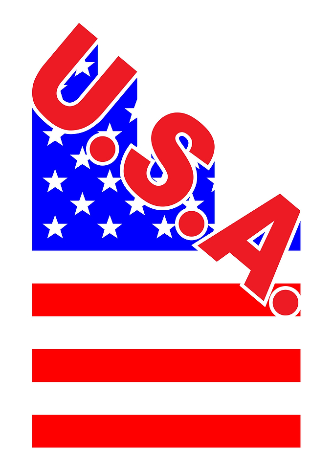 USA Flag Text