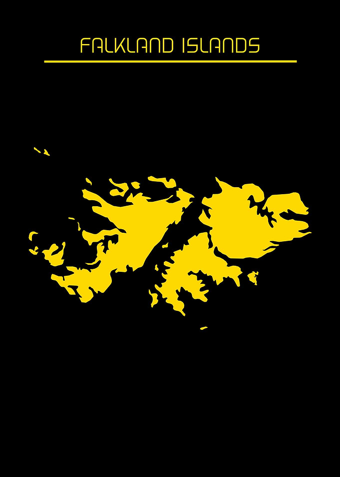 Falkland Islands Map Gold
