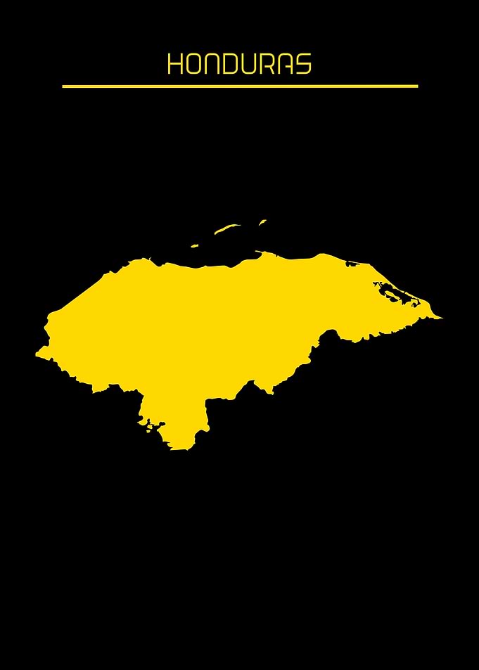 Honduras Map Gold