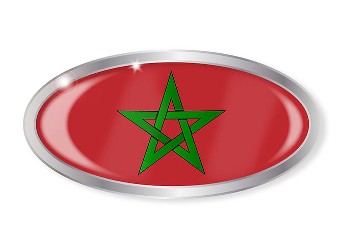Morocco Flag Oval Button