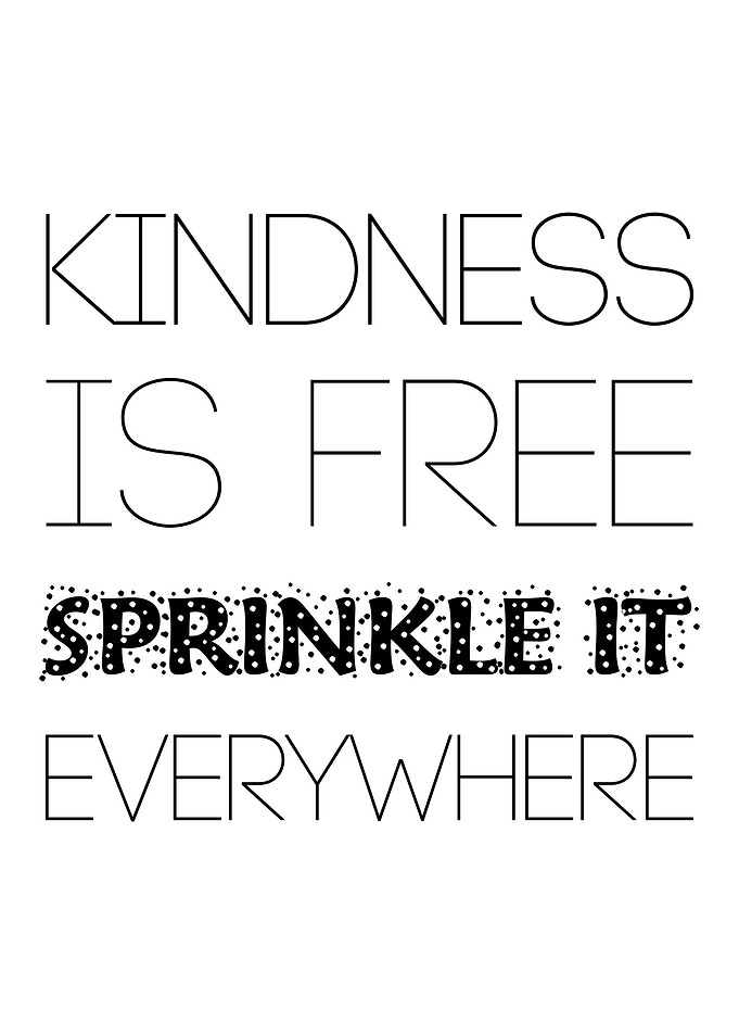 Kindness Is Free on white