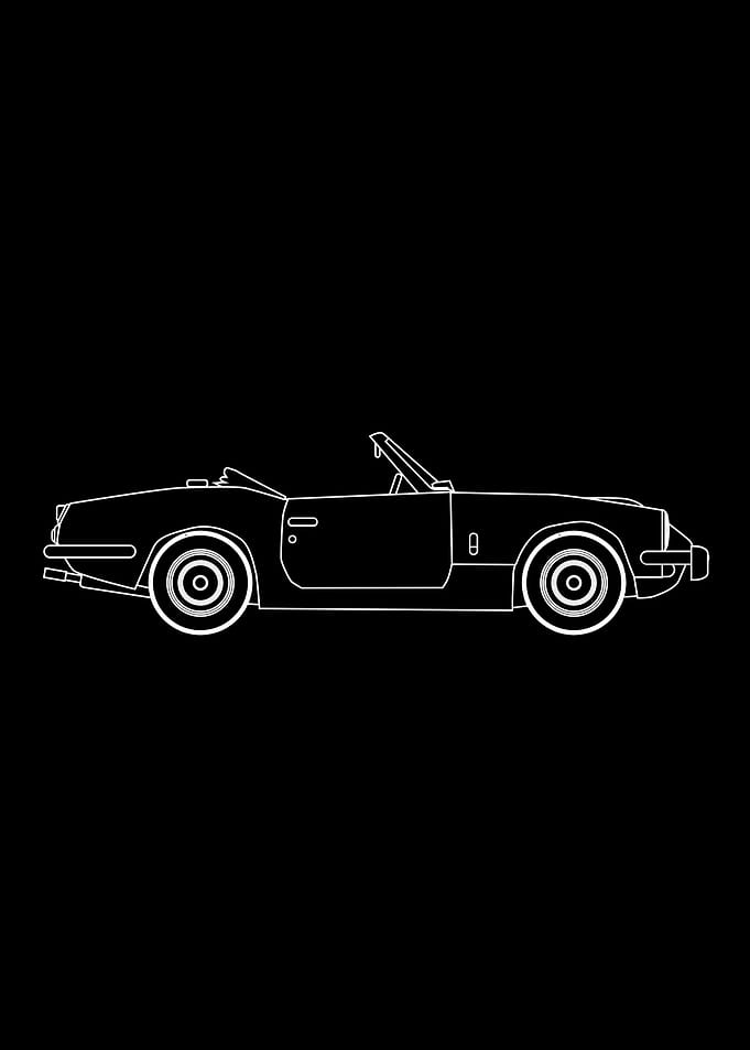 Old Sports Car Outline