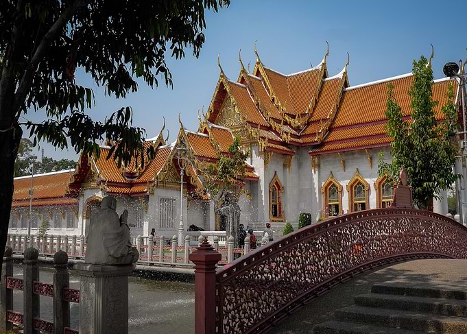 Around the marble temple