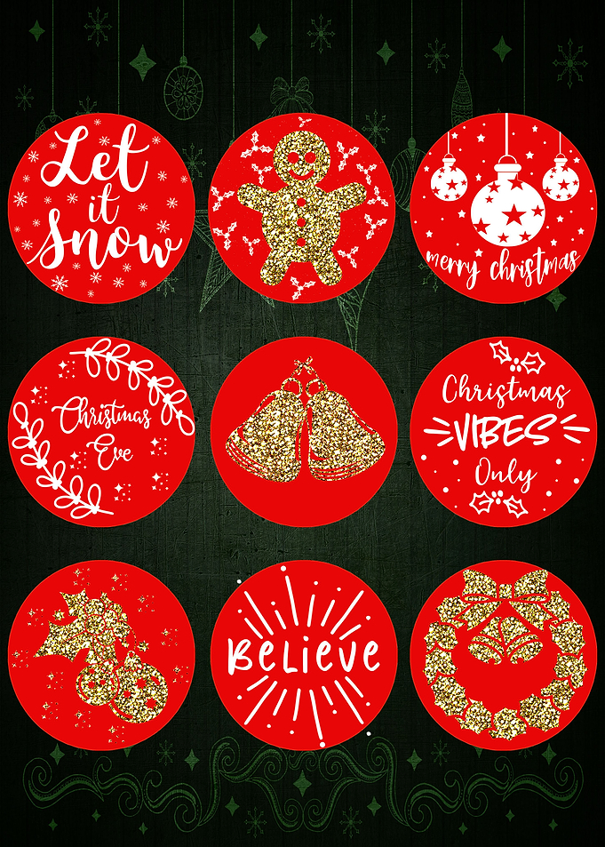Christmas Buttons Red