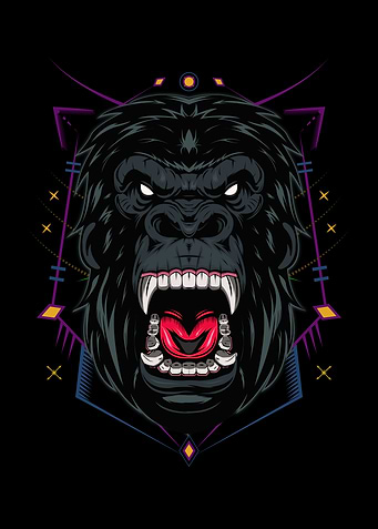 Angry gorilla face