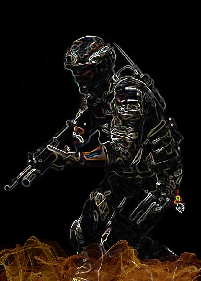 soldier on glowing