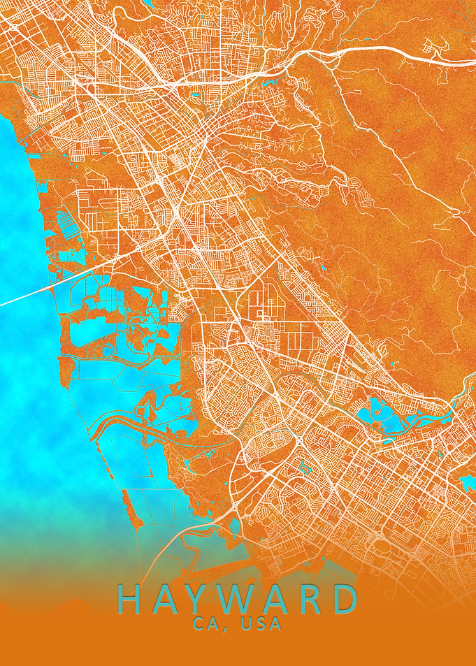 Hayward CA USA City Map