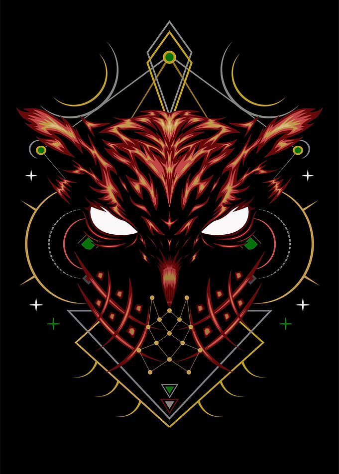 The fire owl Illustration