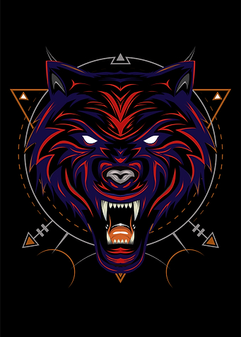 Red wolf vector