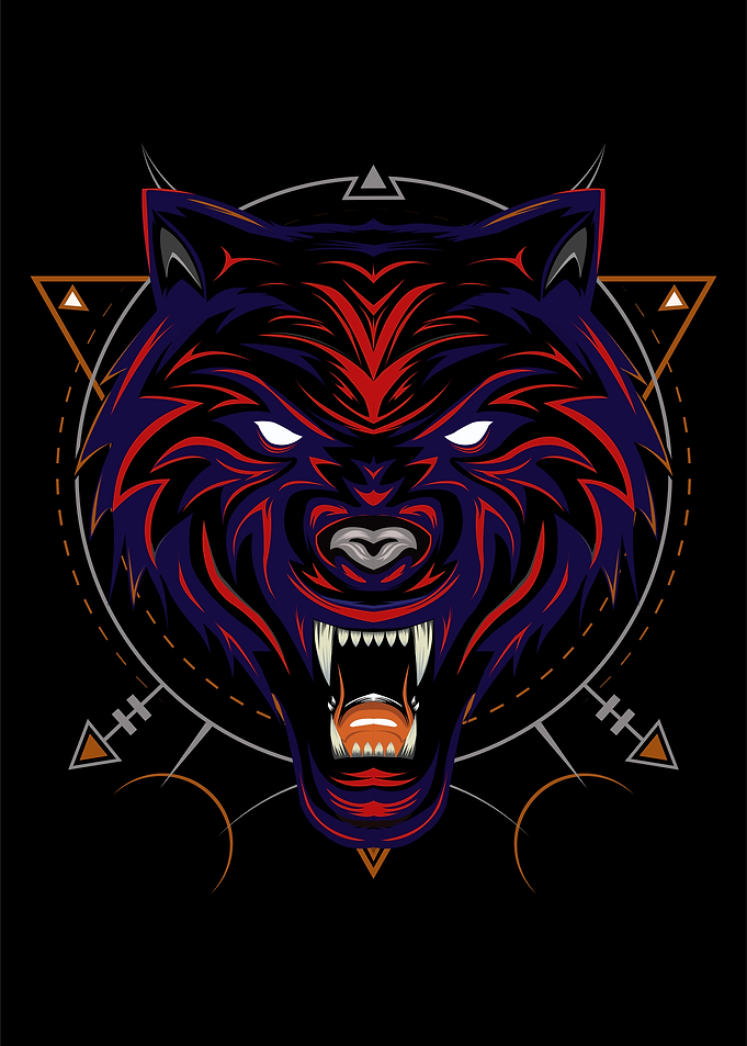 Red wolf vector