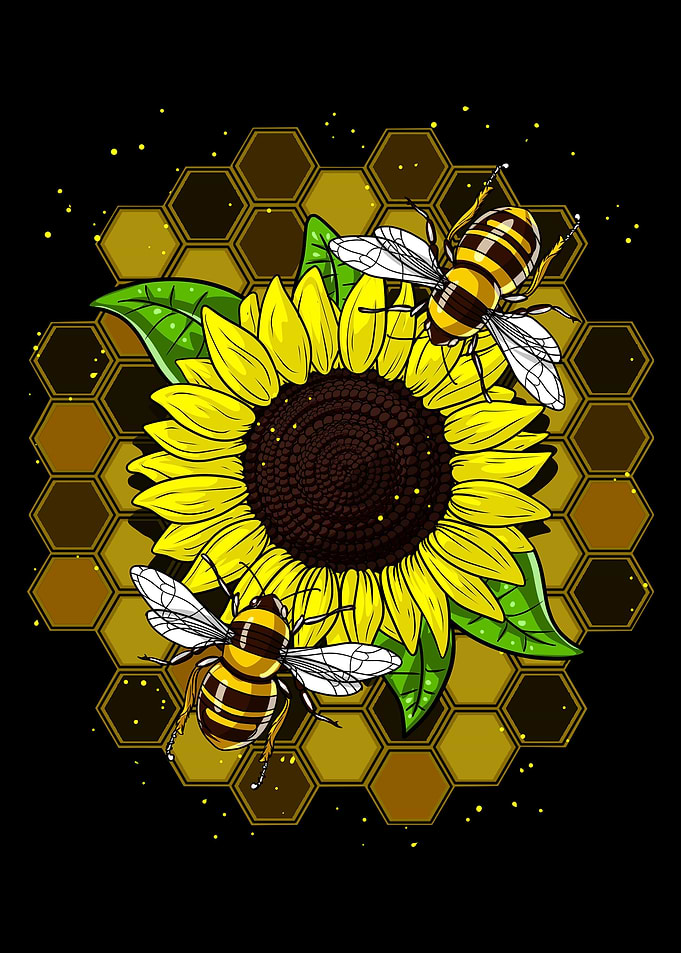 Hippie Sunflower Bees