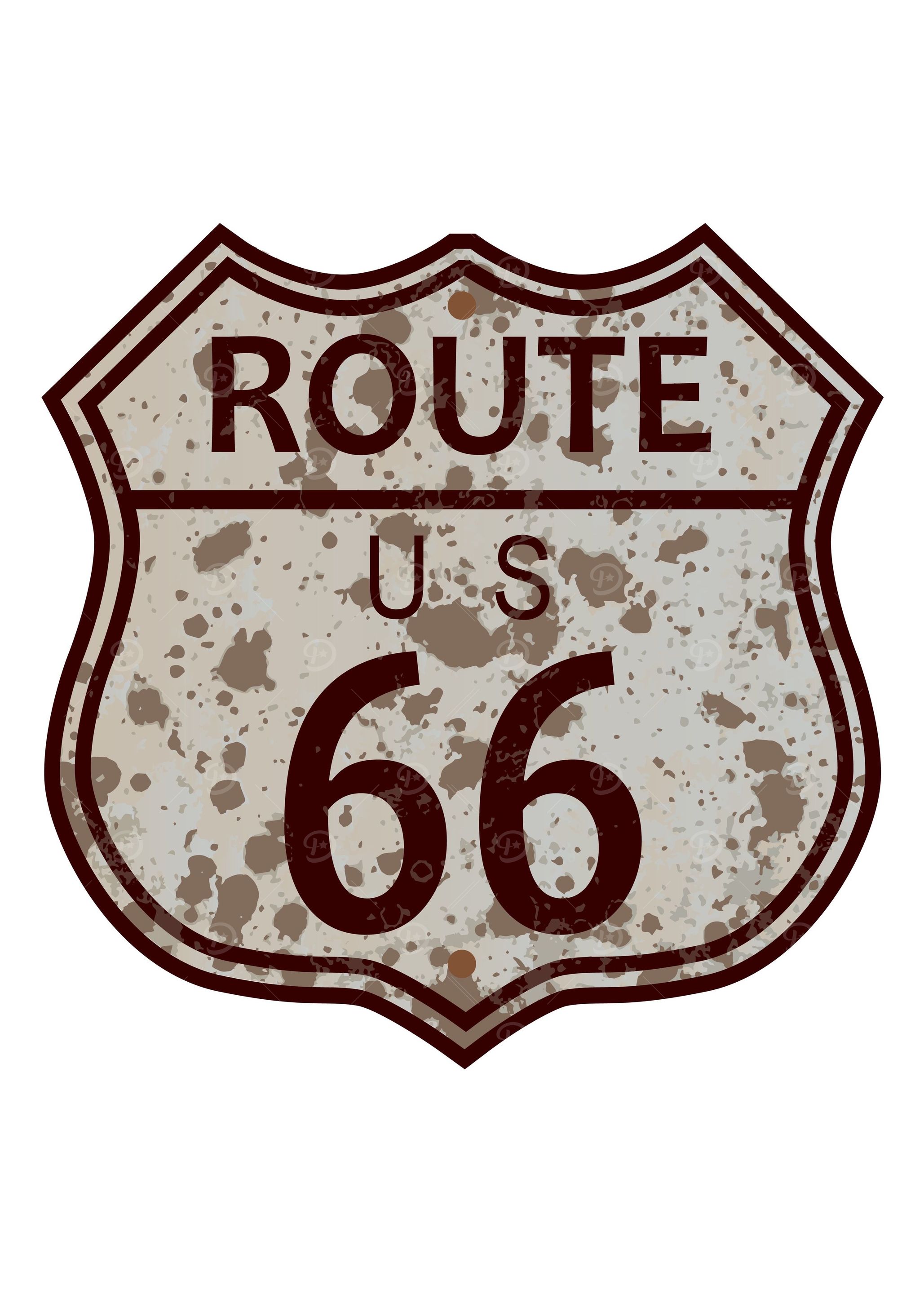 Weathered Route 66 Sign