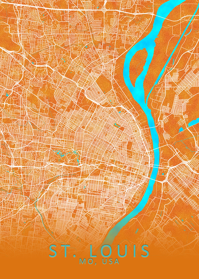 St Louis MO USA City Map