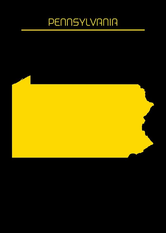 Pennsylvania Map Gold