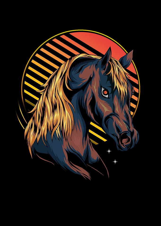 horse face illustration