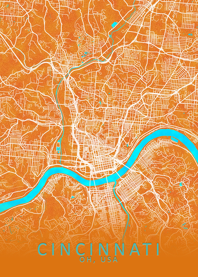 Cincinnati OH USA City Map