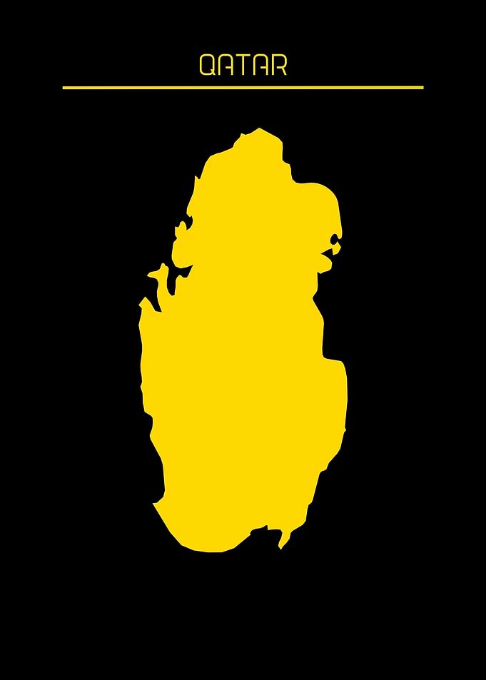 Qatar Map Gold