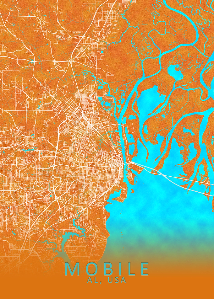 Mobile AL USA City Map