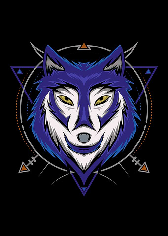 Blue wolf Illustration