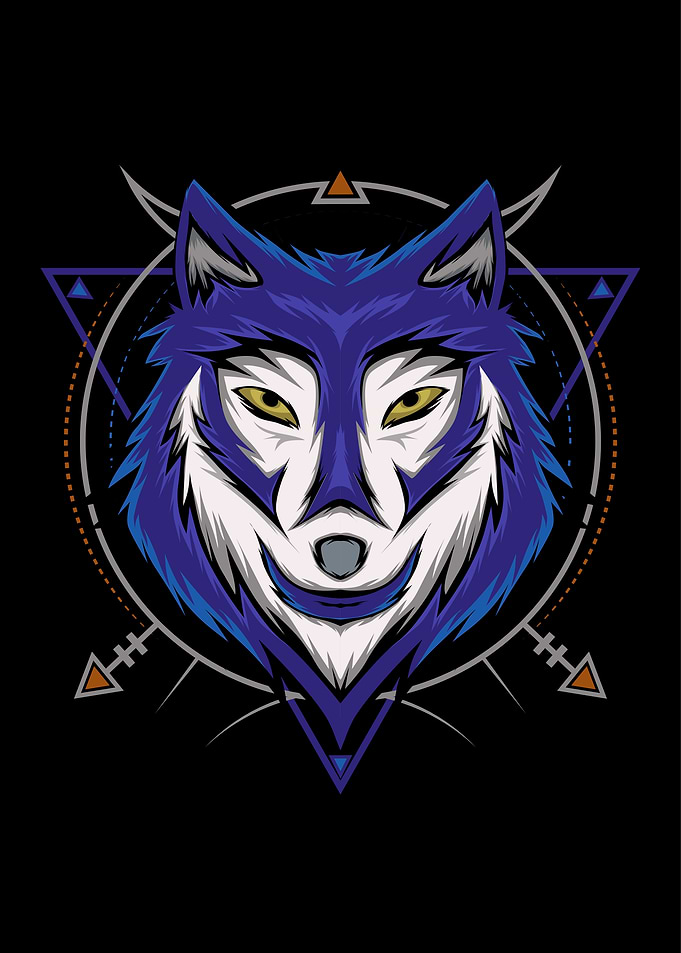 Blue wolf Illustration