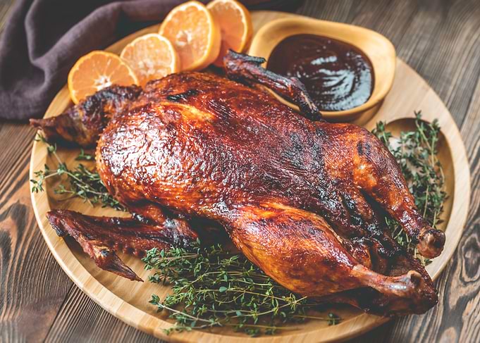 Baked duck with thyme