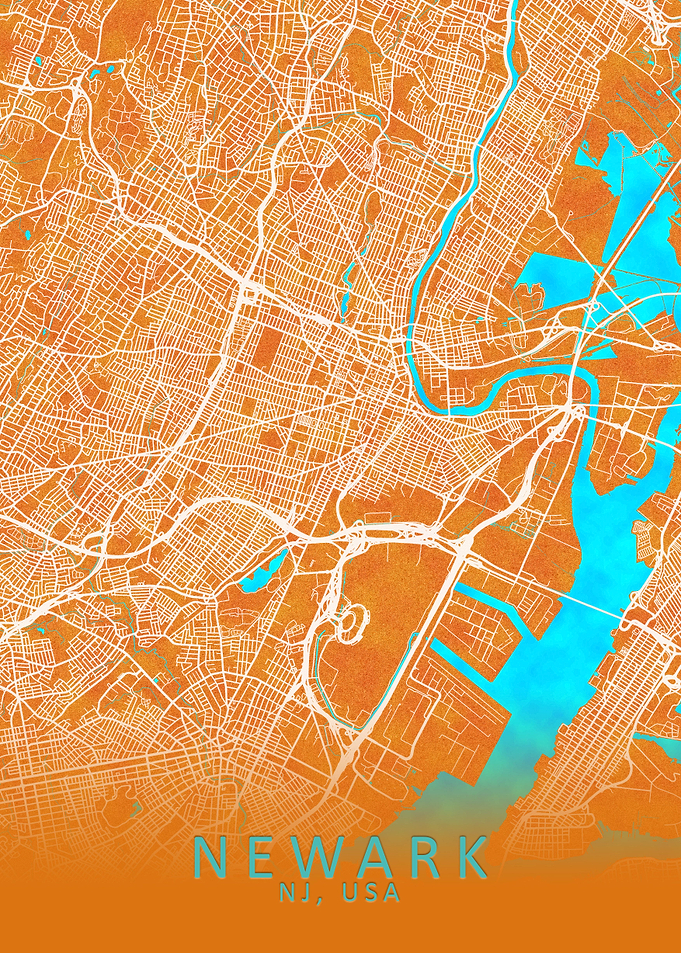 Newark NJ USA City Map