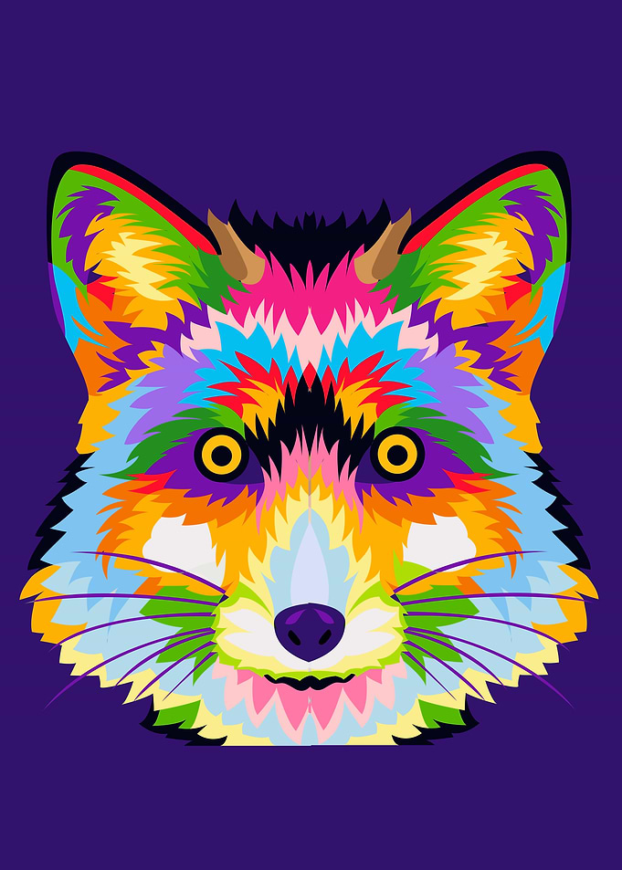 Colorful Fox Vector