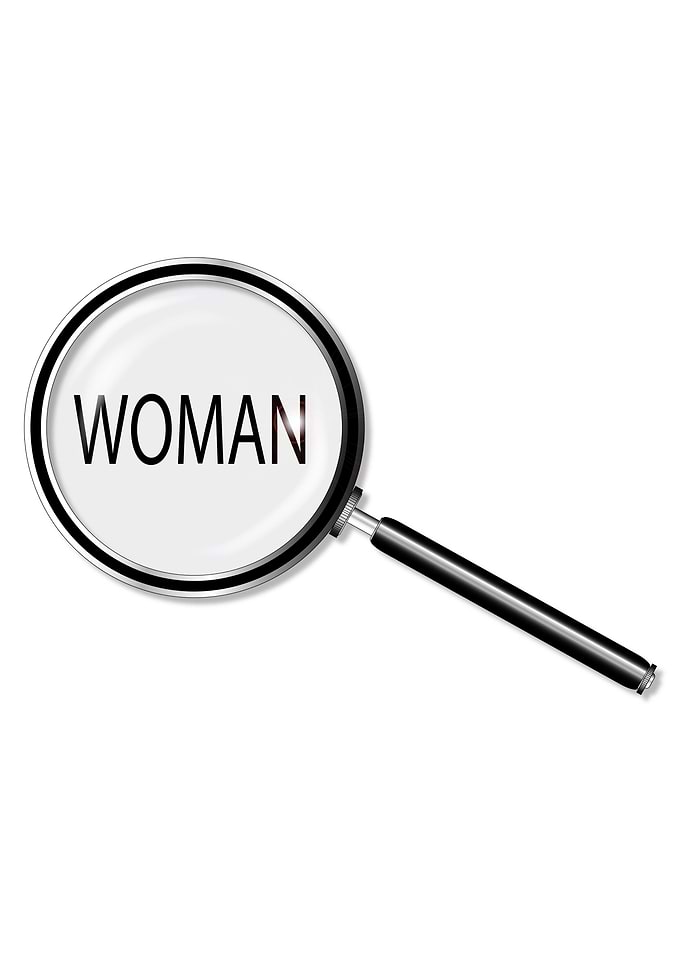 Woman Magnifying Glass