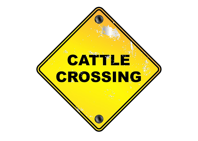 Cattle Crossing Sign