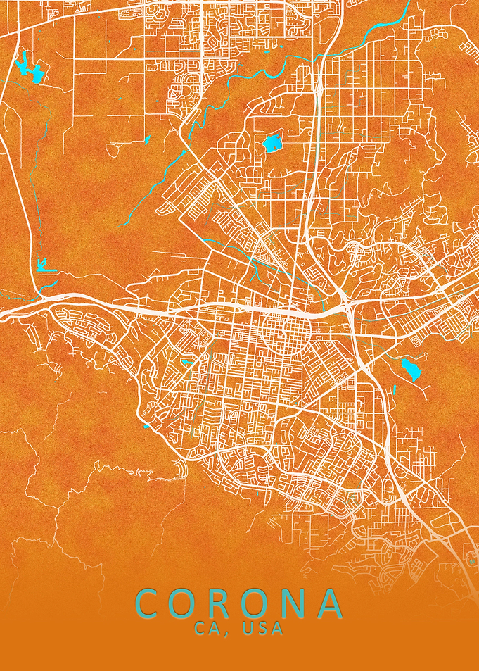 Corona CA USA City Map