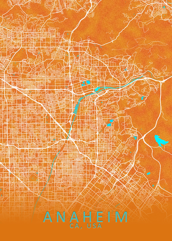 Anaheim CA USA City Map