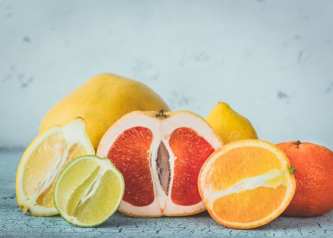 Variety of citrus fruit