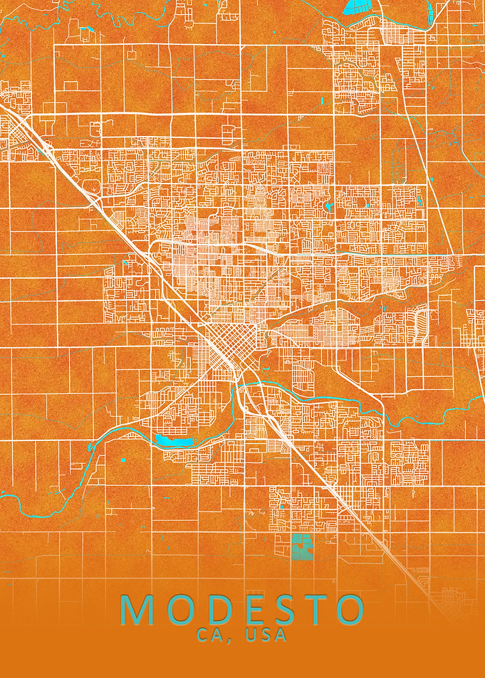 Modesto CA USA City Map