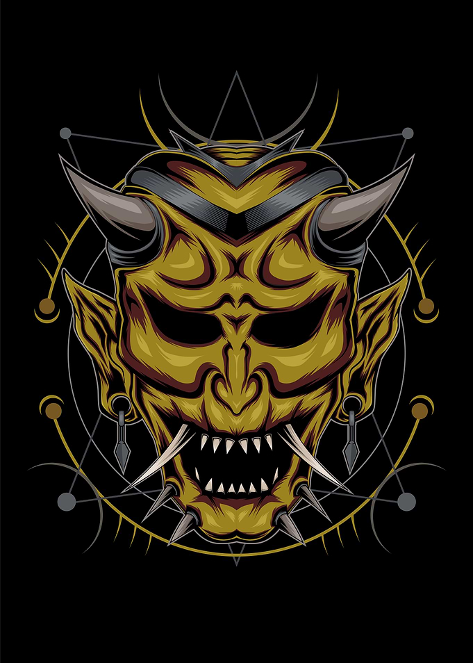 oni mask illustration