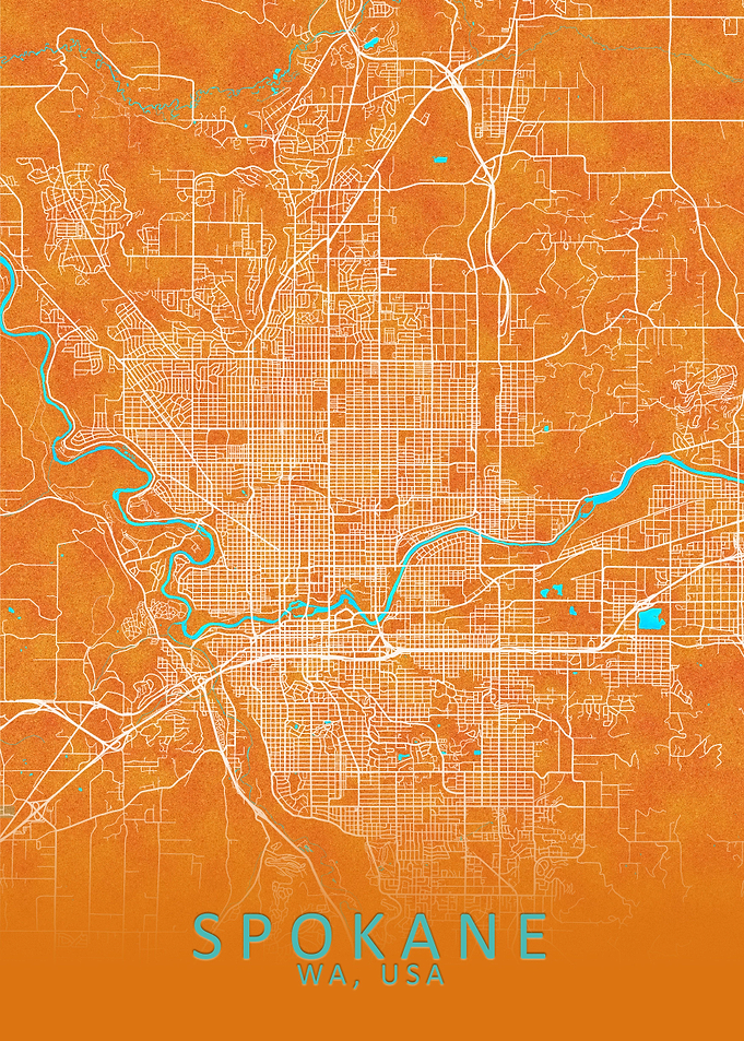 Spokane WA USA City Map