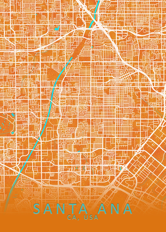 Santa Ana CA USA City Map