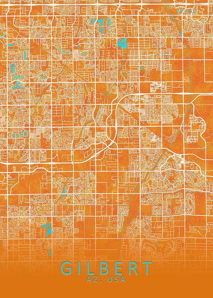 Gilbert AZ USA City Map