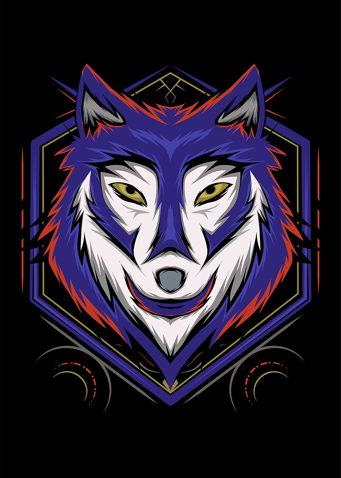 Head wolf vector logo