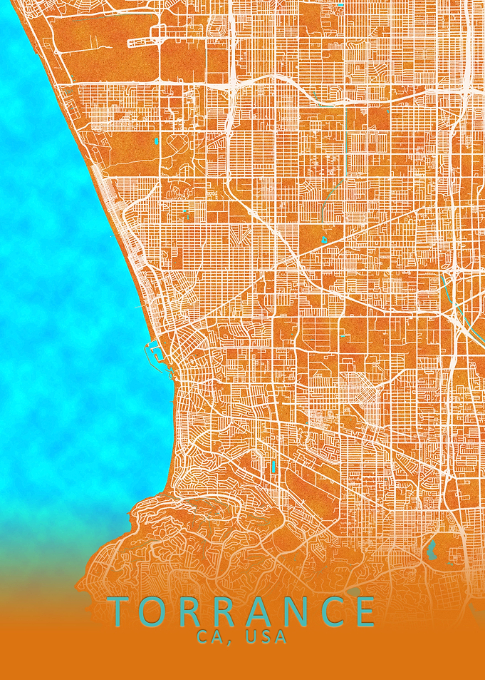 Torrance CA USA City Map
