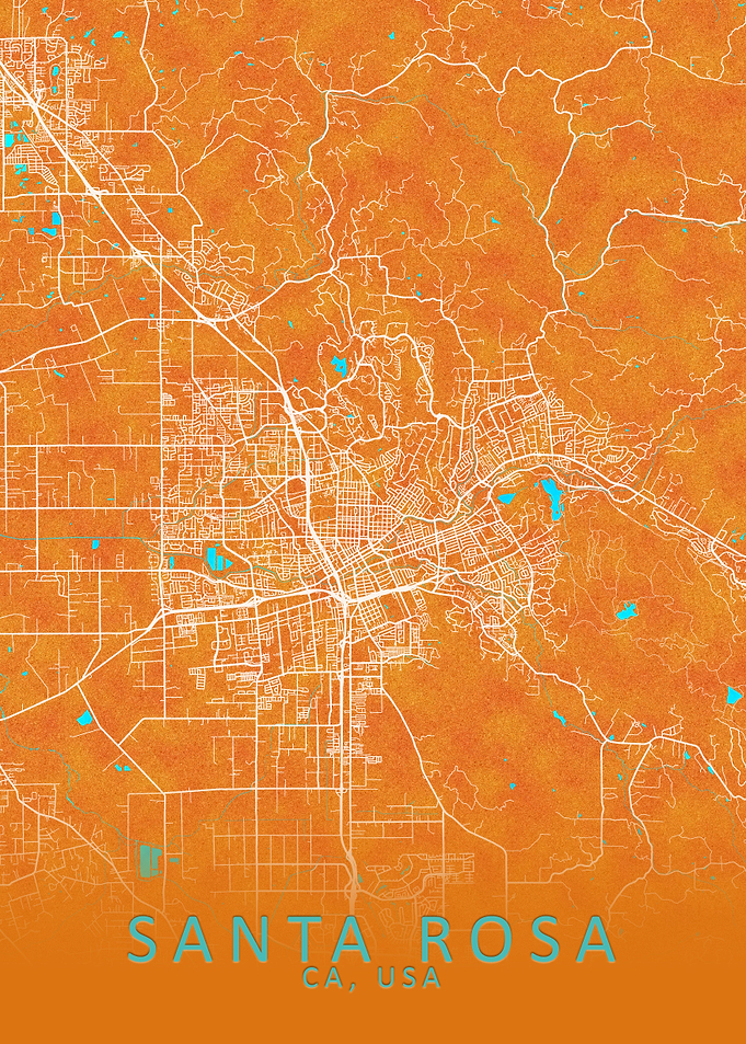 Santa Rosa CA USA City Map