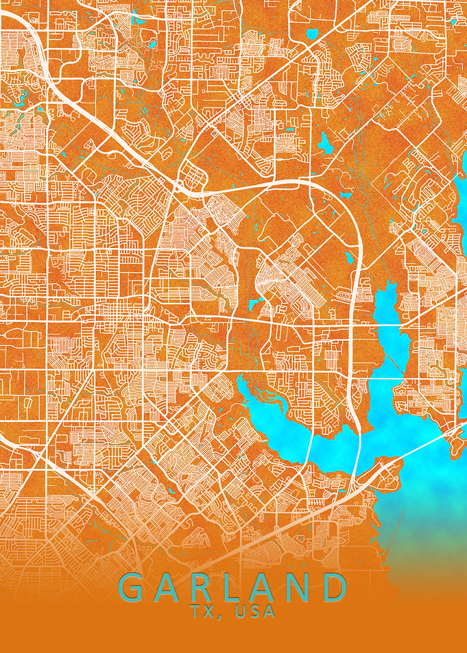 Garland TX USA City Map