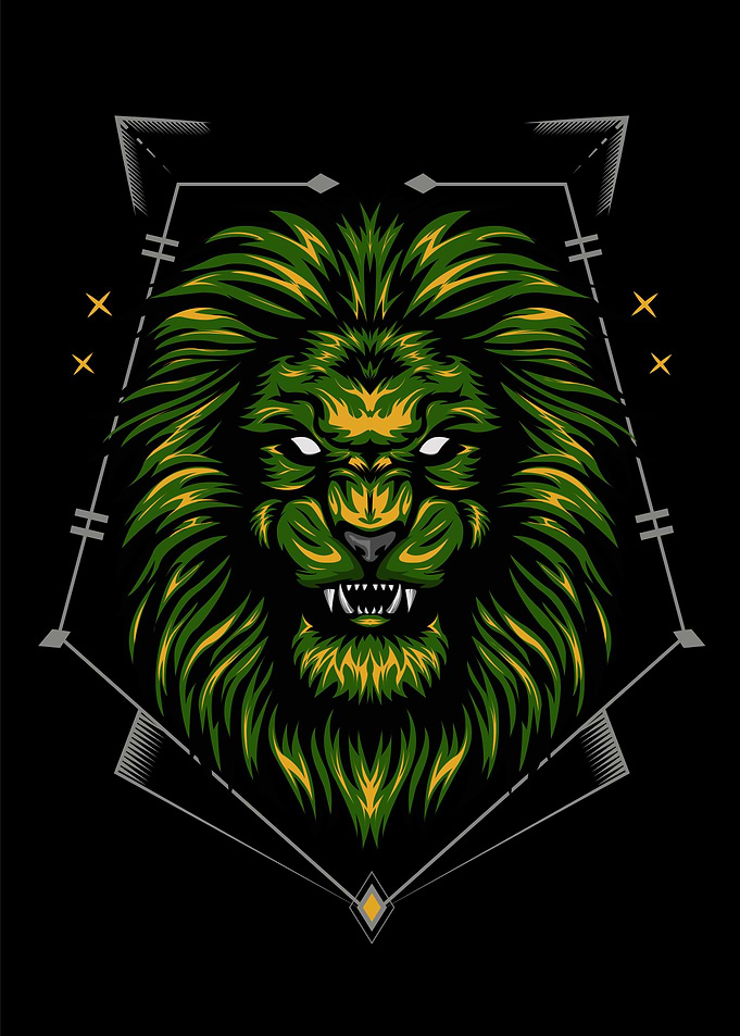 The Lion green vector